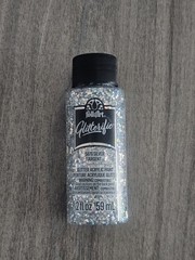 PLAID FOLKART GLITTERIFIC 5876 SILVER GLITTER ACRYLIC PAINT 2 OUNCE CONTAINER