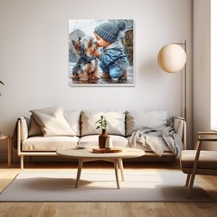 Framed Paint by Numbers Kit Dog for Adults, Paint by Numbers for Adults Beginner