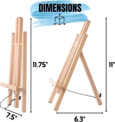 11 Inch Small Wooden Tabletop Easel for Painting, A-Frame Display Stand