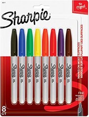 Assorted 8-Count Permanent Markers with Fine Point – Quick-Dry & Water-Resistant
