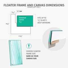 Floater Frame 9×12 for 3/4 (0.75) inch Deep Canvas Paintings/Canvas Prints/Wo…