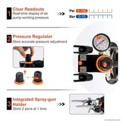 Airbrush Set 0.2mm 0.3mm 0.8mm 110V Dual-Action Gravity Feed Compressor Kit