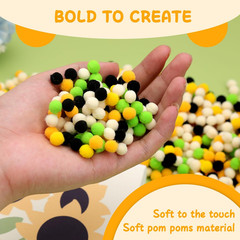 Pom Pom Painting Art Kit for Beginners, Perfect Craft Projects for Adults, Color