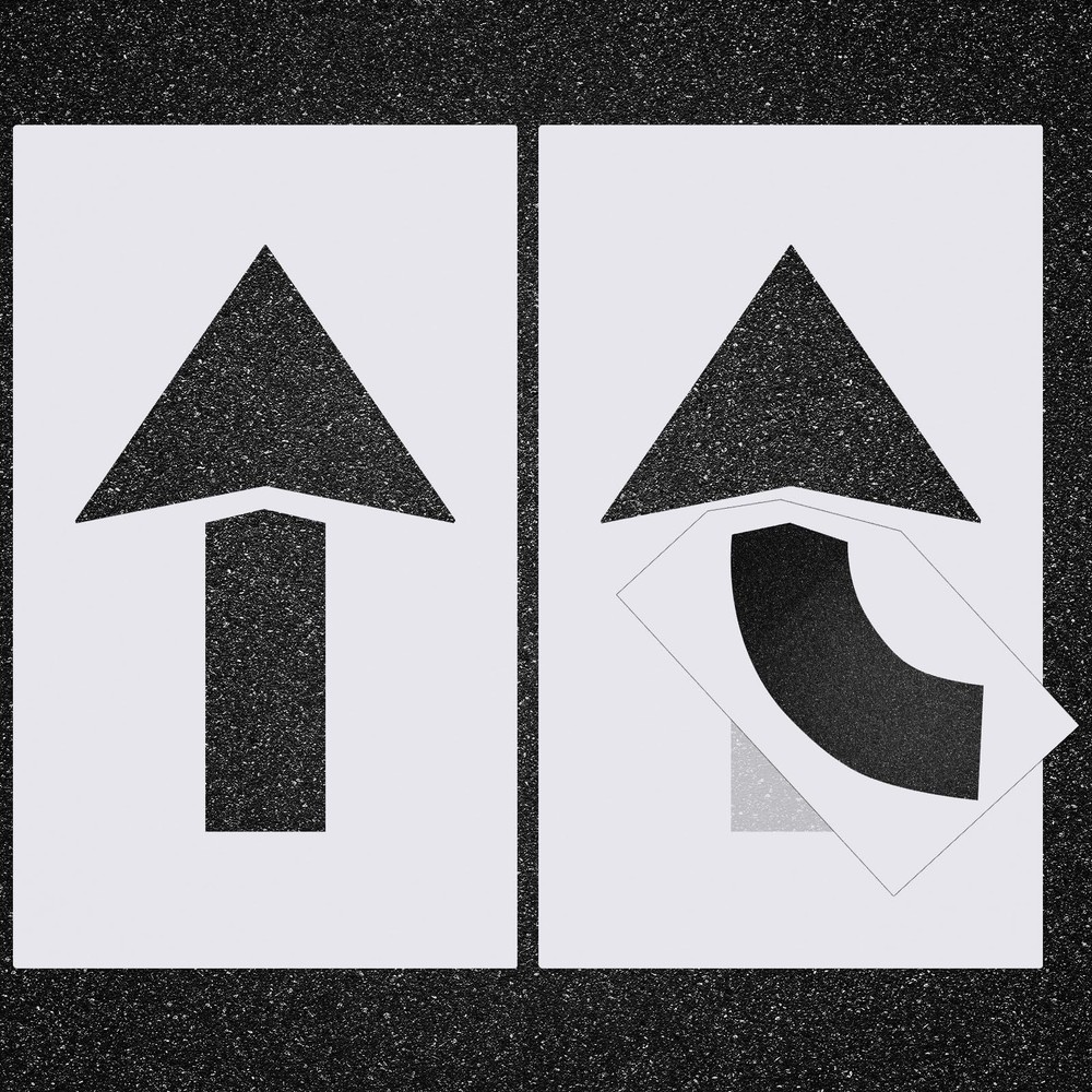 Feifeiya 2 Pcs Parking Lot Arrow Stencil 60 X 36 Pavement Stencils Set Foldable