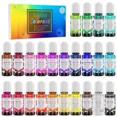 24 Color Epoxy Pigment – Crystal Transparent Dye for DIY Resin Art, Jewelry M…