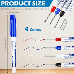 4 Pcs Long Marker 30 Mm Deep Reach Markers Long Nose Waterproof Deep
