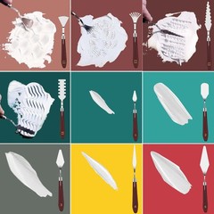 Rust-Resistant Artist Palette Knives Set 15pcs Wood Handle for Canvas Acrylic
