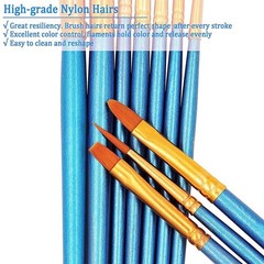 Pointedround Paint Brush 4 Sets Of 10 Pieces Fine Tip Nylon Hair Miniature Paint