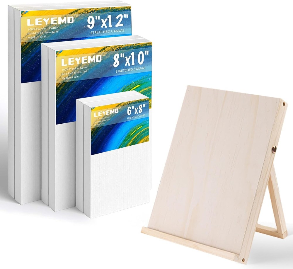 Canvases for Painting, 6 Pack Painting Canvas 6×8, 8×10, 9×12 inches, White