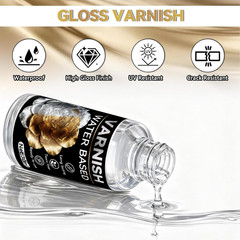 Liquid Silver Leaf Paint Kit, Water-Based Metallic Silver Acrylic Paint with Glo