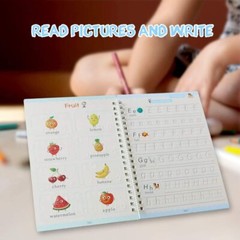 4X Magic Practice Copybook Magical Pen, Number Tracing Book Reusable Handwriting