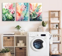 3pcs Framed Tropical Botanical Canvas Wall Art Monstera Leaves Posters Botani…