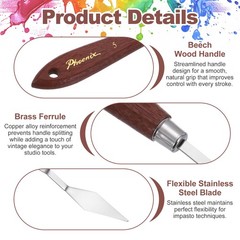 Pack of 2 Palette Knife No.5, 7.8″ Long Palette Knives