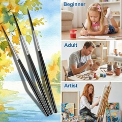 3 Pcs Script Pinstripe Brushes, Extra Long Fine Scroll Pinstriping Brush, Rigger