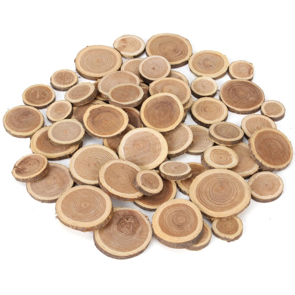 Natural Wood Slices for Crafts, 1.2″-2.5″ Mini Assorted Unfinished Wood Tree …