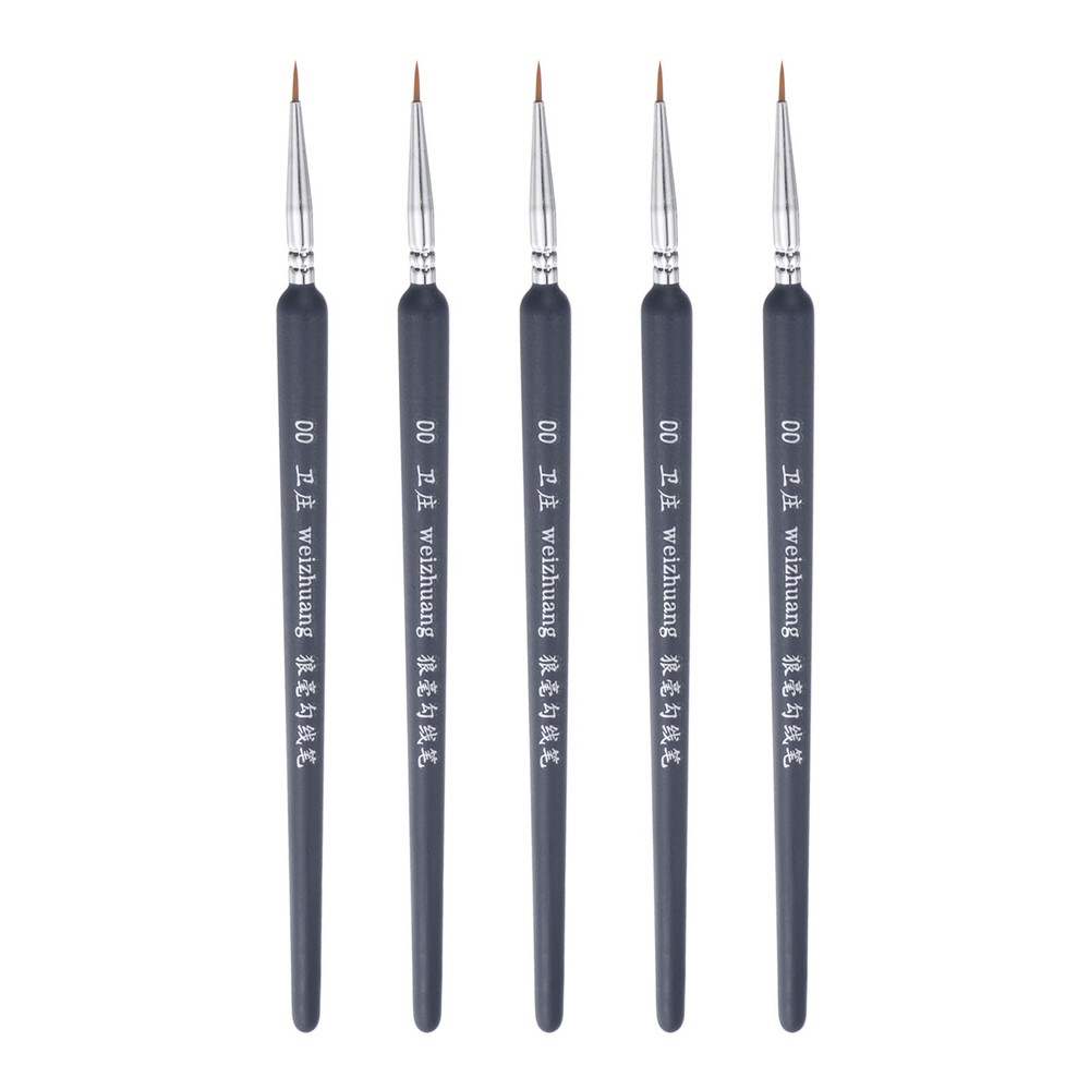 5pcs Detail Paint Brushes 7mm Nylon Miniature Painting Brush(00#), Black