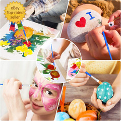 100Pcs Small Paint Brushes Bulk, Flat Top Acrylic Classroom Brush for Kids Mini