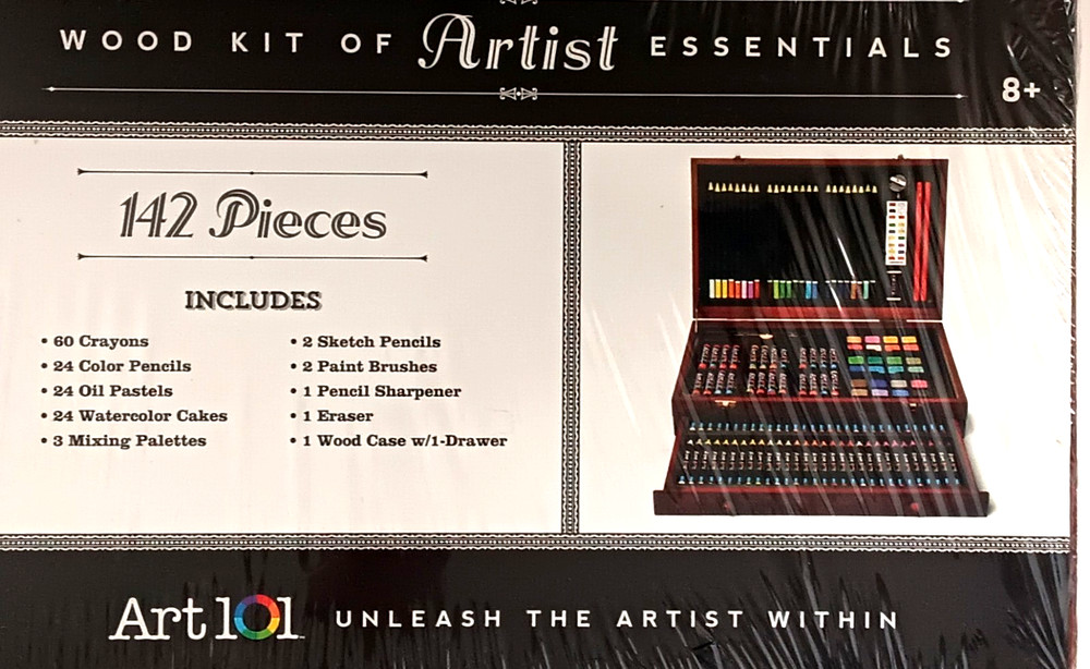 Art 101 142-Piece Wood Kit Of Artist Essentials