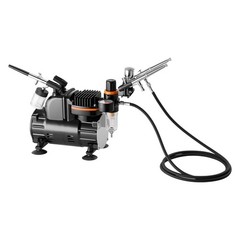 Uimoso Airbrush Kit with Compressor, 3 Brushes, 3 Nozzles for Painting Tasks