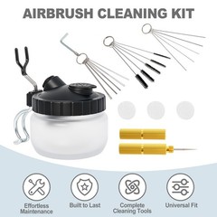 Airbrush Cleaning Kit Spray Wash Cleaning Pot Stabilizer Jar Bottles Holder