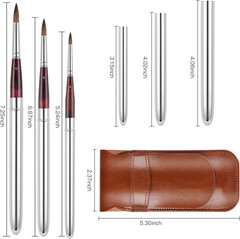 Kolinsky Travel Watercolor Brushes Sable Hair round Watercolor Paint Brush 3Pcs