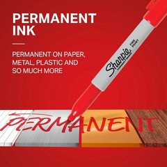 Sharpie Permanent Markers, Fine Tip, Red, 12 Count – Office Supplies, Quick Dryi