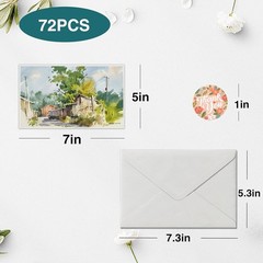 30 Pack Blank Watercolor Cards 5”x7”, 140lb/300gsm 100% Cotton Acid-Free Heav…