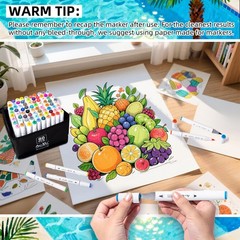 Alcohol Brush Tip Markers, 80 Colors Dual Tip Art Marker Set with Carrying Ca…