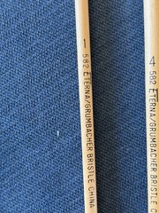 Vintage Grumbacher Eterna Bristle Brushes Long Wood Hndle 582 Size 1,4,6,8,10,12