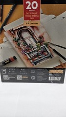Arteza Mixed Media Paper Foldable Canvas Pad, 5″x6.6″, 20 Sheets, DIY Frame