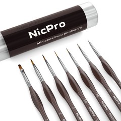 Nicpro 7 PCS Micro Fine Detail Paint Brush Set, Small Miniature Fine Tip Detail