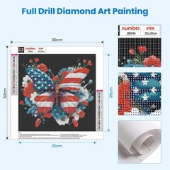 4th of July Diamond Art Kits for Adults, Independence Day Diamond Painting Butte