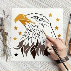 1pc Eagle Stencil for Painting 30x30cm Reusable Bald Eagle Stencil Craft Eagle