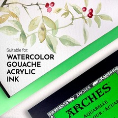 Watercolor Pad, Cold Press, 9×12 inches, 12 Sheets – Professional Art Paper f…