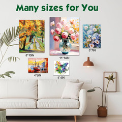 Stretched Canvas for Painting, 60 Pack Multi Size11X14, 8X10, 5X7, 4X6, 4X4, Bla