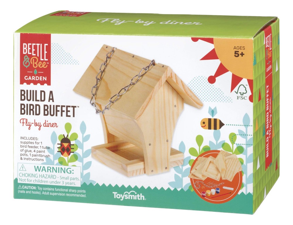 Paint and Build Classic 6 Inch Tall Bird Buffet Art Craft Kit for Ages 5 Up