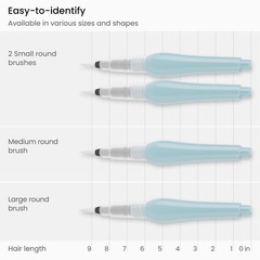 ARTEZA Water Brush Pen, Set of 4, Assorted Soft Nylon Bristle T Kitchen