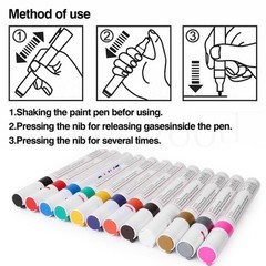 10X White Paint Pen Marker Waterproof Permanent Car Tire Lettering Rubber Letter