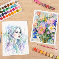 80 Sheets Watercolor Paper Bulk, 110 lb/230 GSM Cold Press 9x12Inch, white