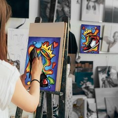 VALLSIP 2 Pack Paint and Sip Canvas Painting Kit Pre 8×10 inches, Multicolor