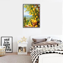 Lemon Paint by Numbers Kit for Adults DIY Frameless Canvas Art Painting