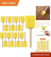 Bates Foam Brushes 2-Inch, 16 Pack – Durable Yellow Sponge for Precise Staining