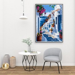 Paint by Numbers for Adult Beginners, Easy Coastal Town Painting 16 x 20 Inches