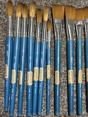 Lot of 41 Daler Rowney Aquafine Watercolour Paint Brushes Assorted Shapes Sizes
