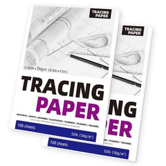 2 Pack 100 PCS 8.5×11 Inch Tracing Paper Pad 50gsm Translucent Vellum Art