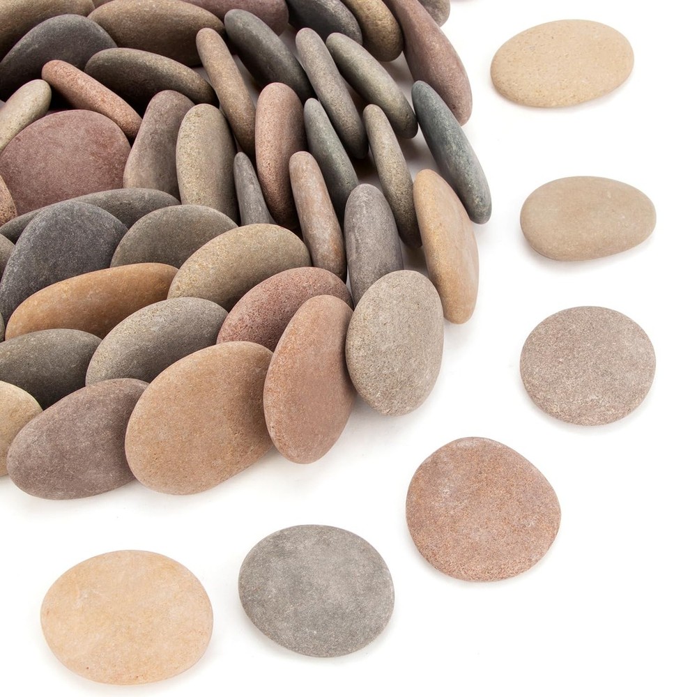 About 190 PCS – 210 PCS (18 Pounds) Painting Rocks,River Rocks,1.1″-2.2″ Craf…