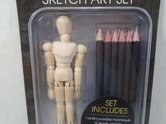 SOHO STUDIO–SKETCH ART SET W/ POSABLE MANNEQUIN (NEW)