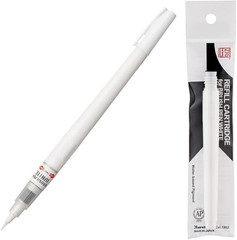 Kuretake Zig Brush Pen White & Cartridge Set, for Illust, Manga, Artworks, for P