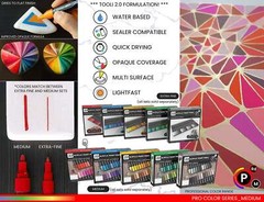 22 Acrylic Paint Pens (REDS AND PINKS) Pro Color Series Set (3mm MEDIUM)