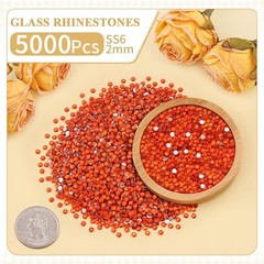 5000PCS SS6/2mm Crystal Rhinestones (Orange/Hyacinth) with 2Pcs 10ml B7000 Je…